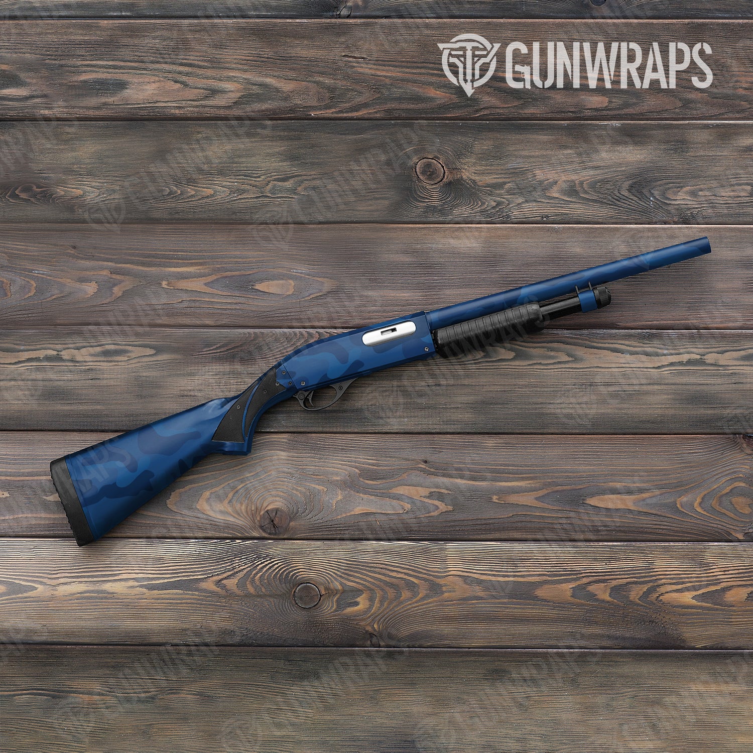 Shotgun Classic XL Elite Blue Camo Gun Skin Vinyl Wrap