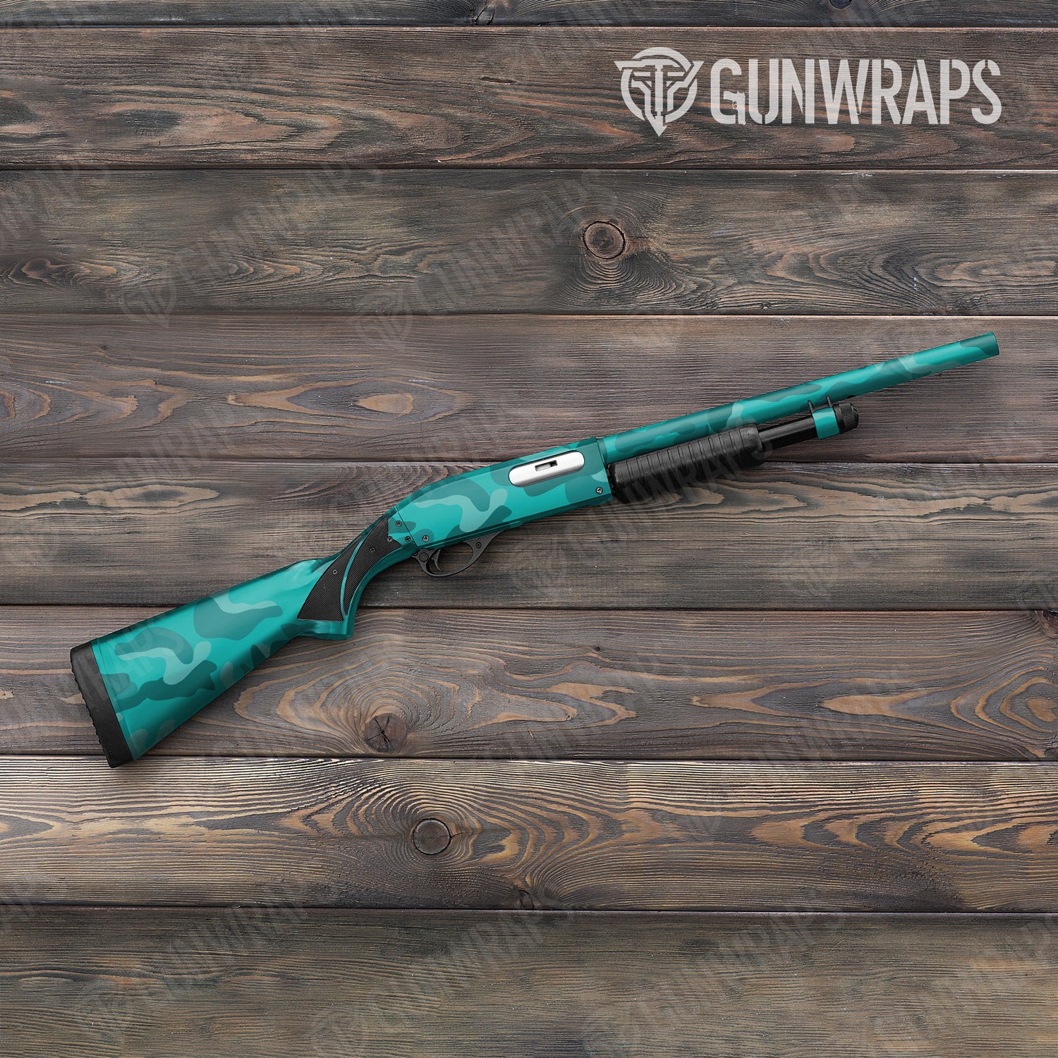 Shotgun Classic XL Elite Tiffany Blue Camo Gun Skin Vinyl Wrap