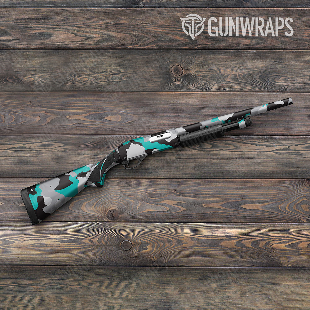 Shotgun Cumulus XL Tiffany Blue Tiger Camo Gun Skin Vinyl Wrap