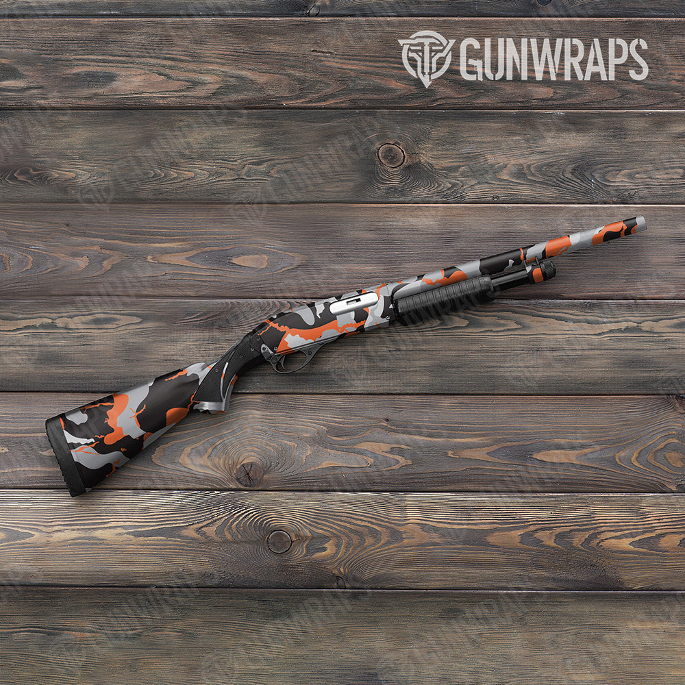 Shotgun Ragged XL Orange Tiger Camo Gun Skin Vinyl Wrap