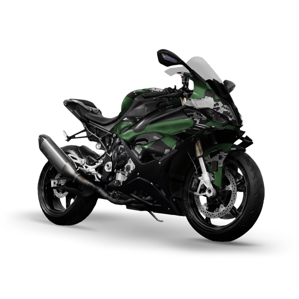 Compound Green Tiger Camo Sports Bike Vinyl Wrap