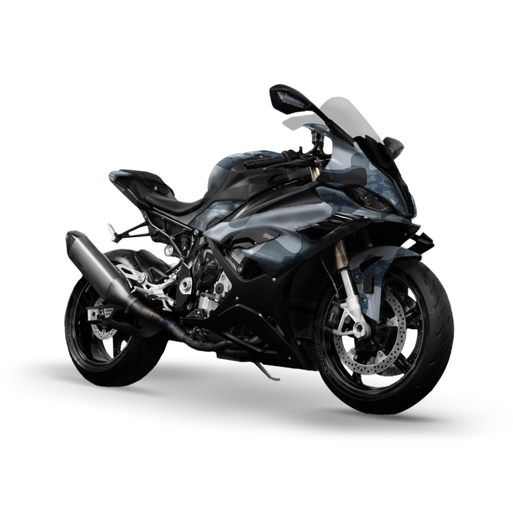 Compound Navy Camo Sports Bike Vinyl Wrap