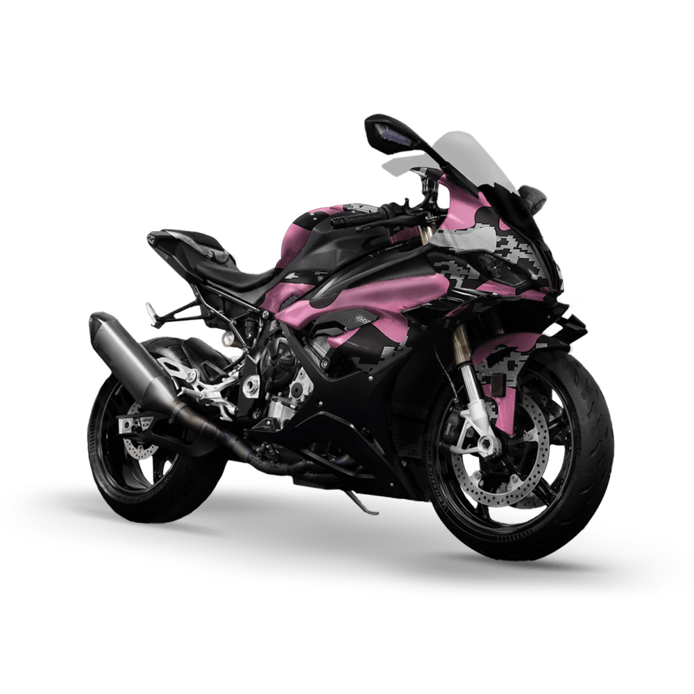 Compound Pink Tiger Camo Sports Bike Vinyl Wrap