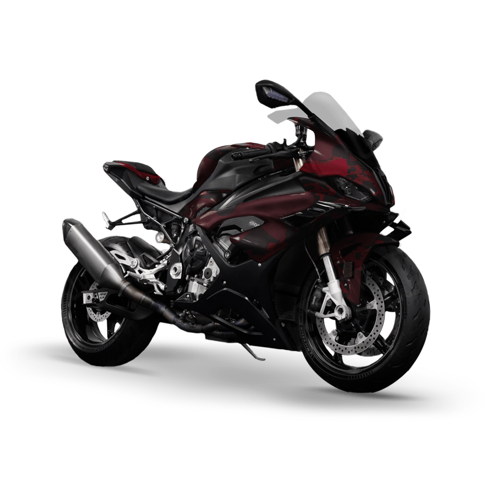 Compound Vampire Red Camo Sports Bike Vinyl Wrap
