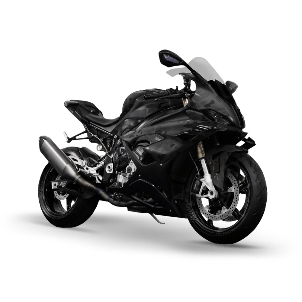 Crystal Elite Black Camo Sports Bike Vinyl Wrap