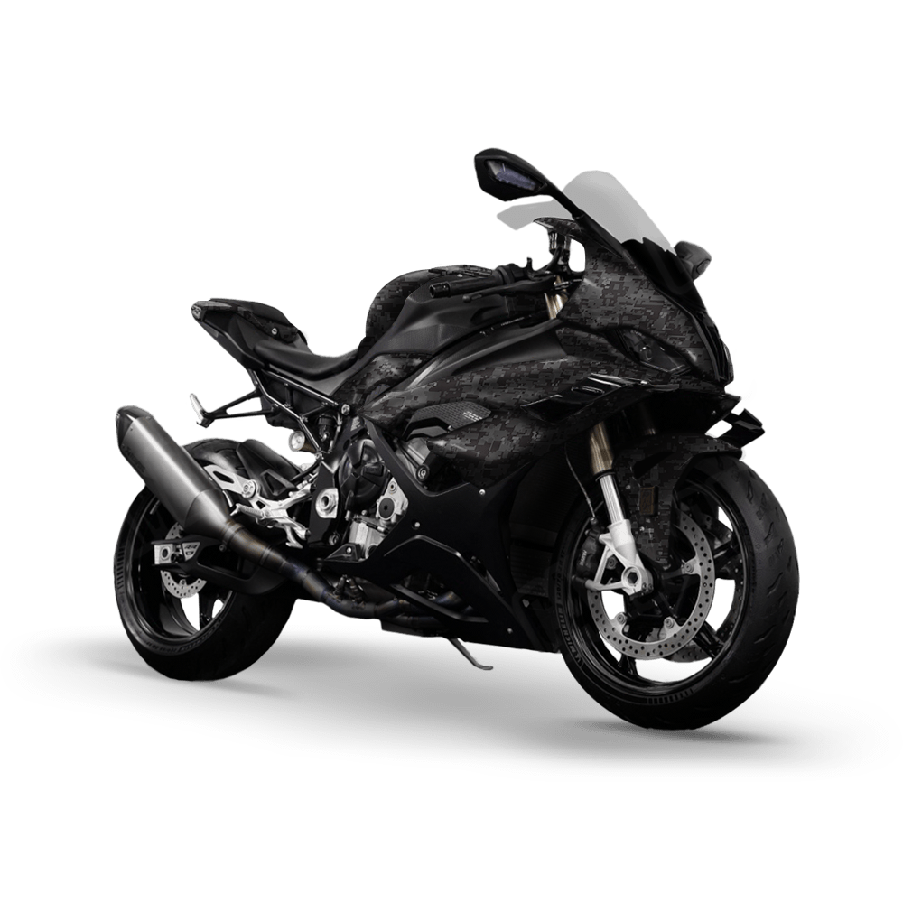 Digital Elite Black Camo Sports Bike Vinyl Wrap
