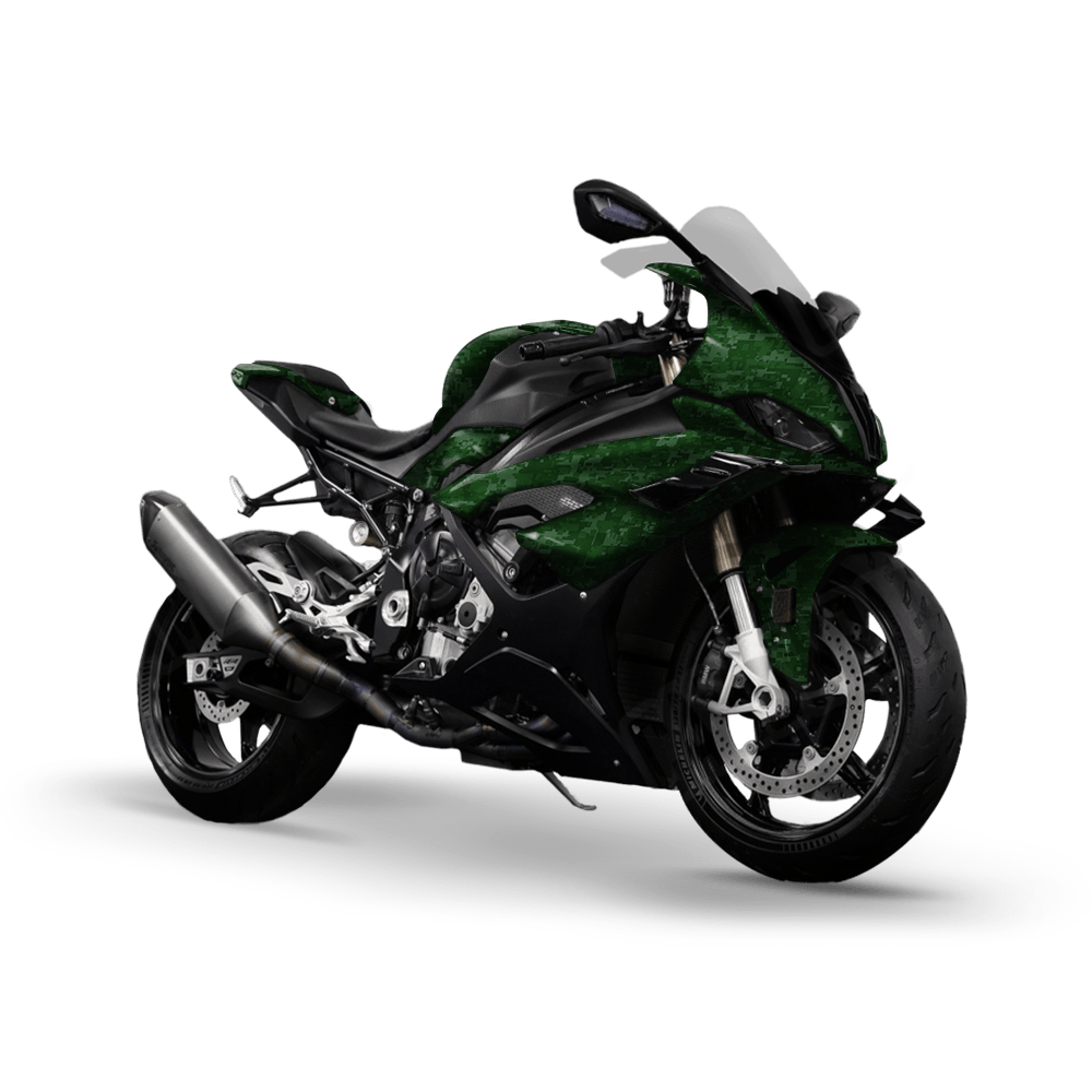 Digital Elite Green Camo Sports Bike Vinyl Wrap