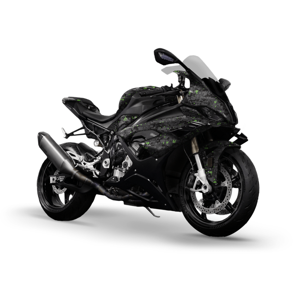 Digital Metro Green Camo Sports Bike Vinyl Wrap