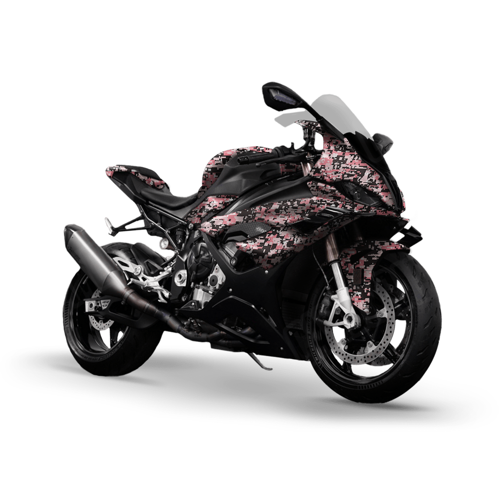 Digital Pink Camo Sports Bike Vinyl Wrap