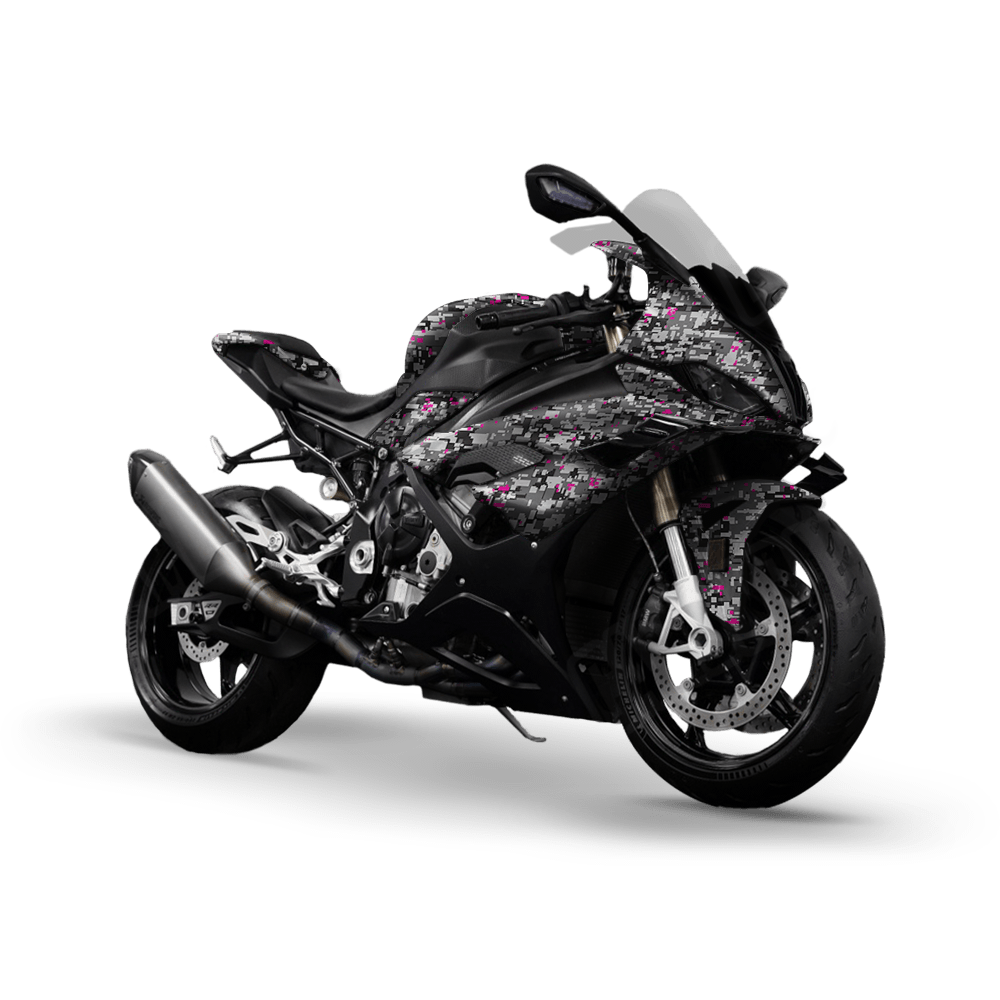 Digital Urban Magenta Camo Sports Bike Vinyl Wrap