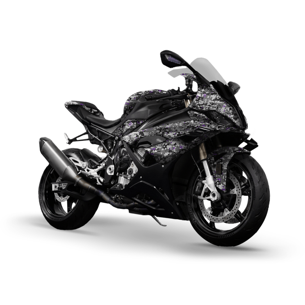 Digital Urban Purple Camo Sports Bike Vinyl Wrap