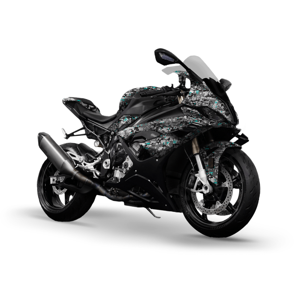 Digital Urban Tiffany Blue Camo Sports Bike Vinyl Wrap