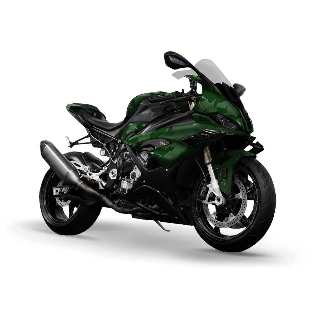 Erratic Elite Green Camo Sports Bike Vinyl Wrap