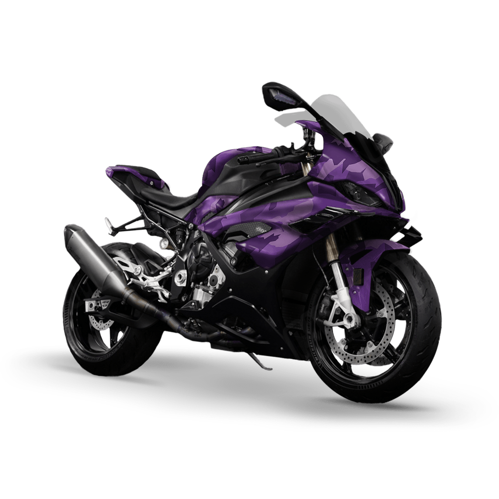 Erratic Elite Purple Camo Sports Bike Vinyl Wrap