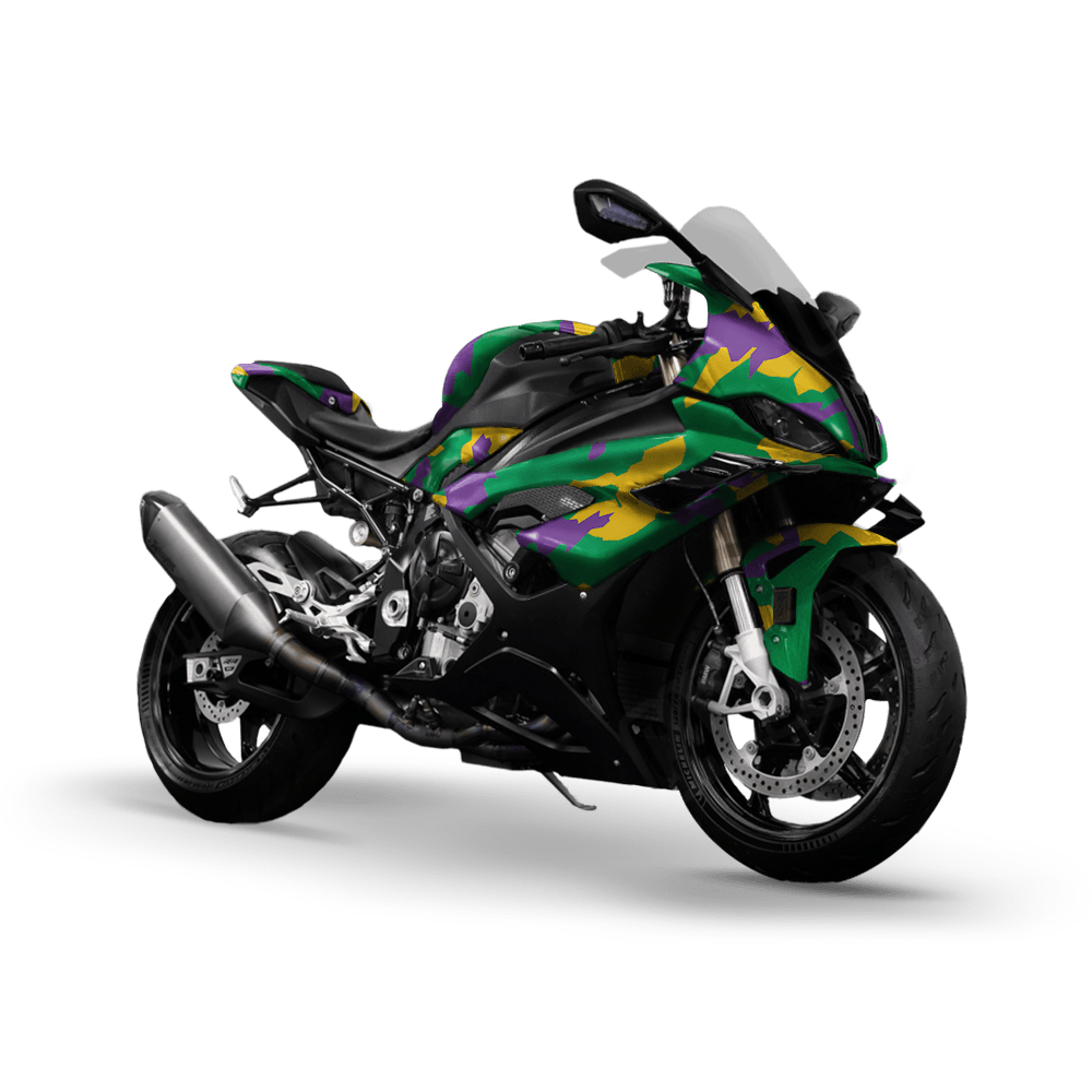Erratic Mardi Gras Camo Sports Bike Vinyl Wrap
