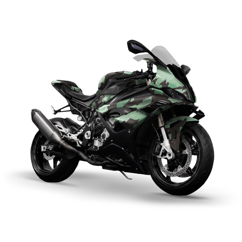 Erratic Mint Chocolate Chip Camo Sports Bike Vinyl Wrap