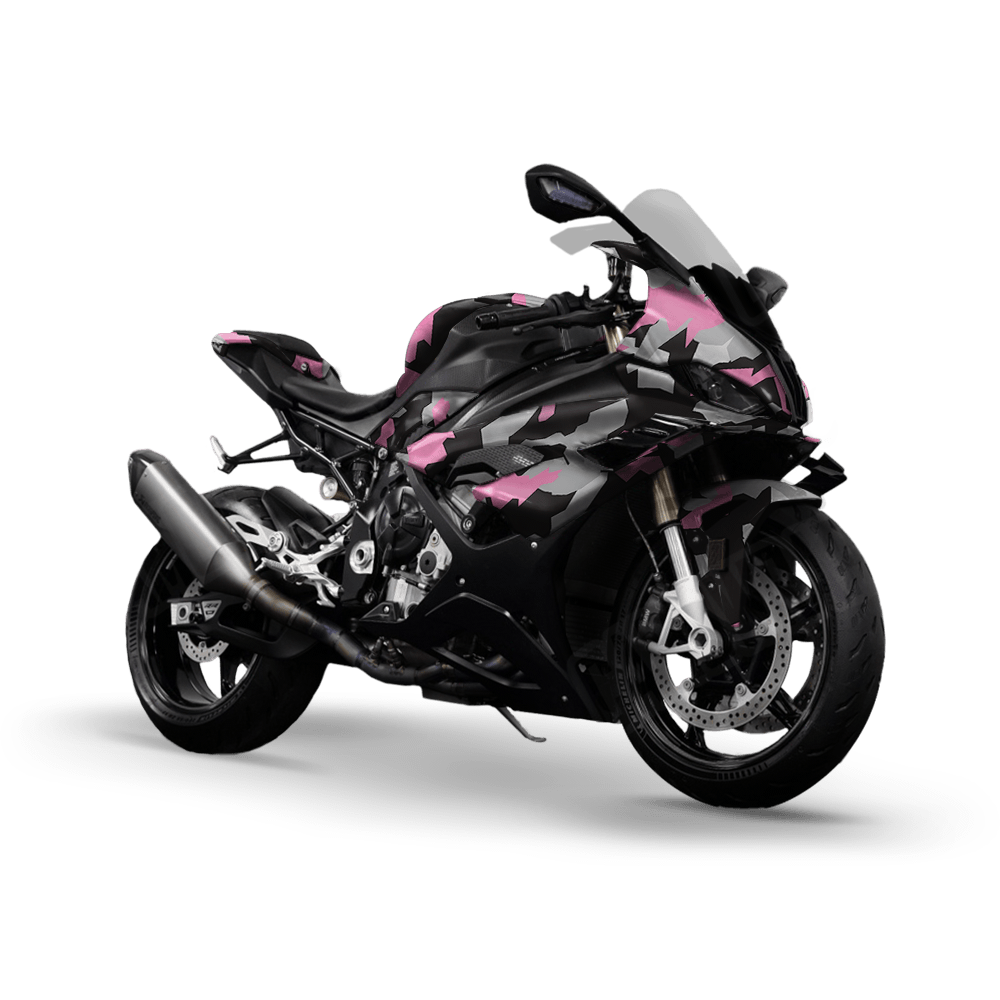 Erratic Pink Tiger Camo Sports Bike Vinyl Wrap