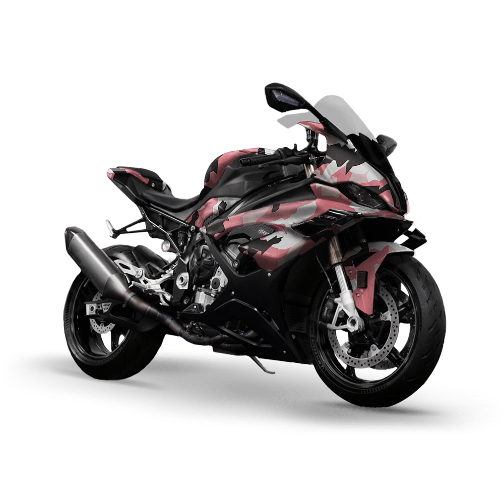 Erratic Pink Camo Sports Bike Vinyl Wrap