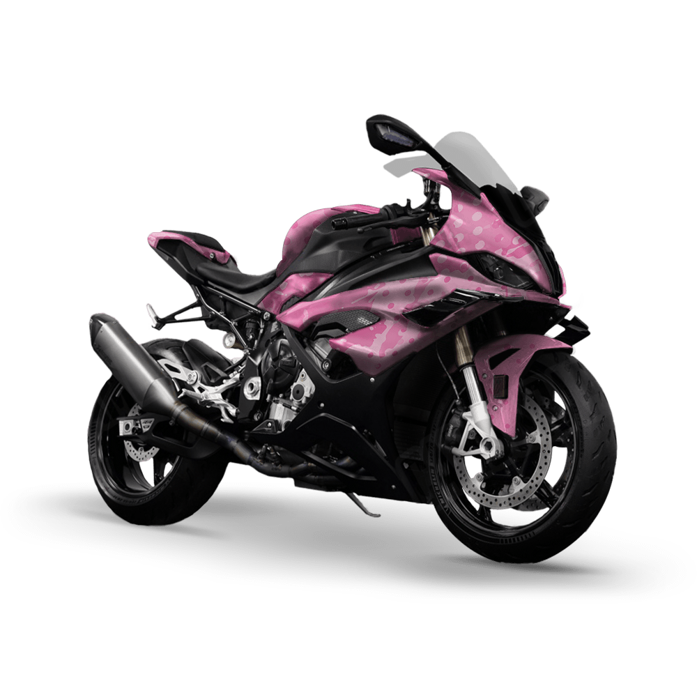 Halftone Splatter Elite Pink Camo Sports Bike Vinyl Wrap