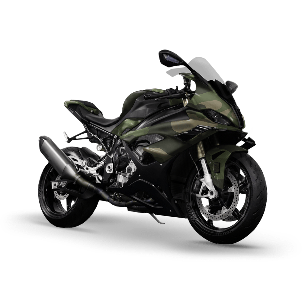 Jumbo Classic Army Green Camo Sports Bike Vinyl Wrap