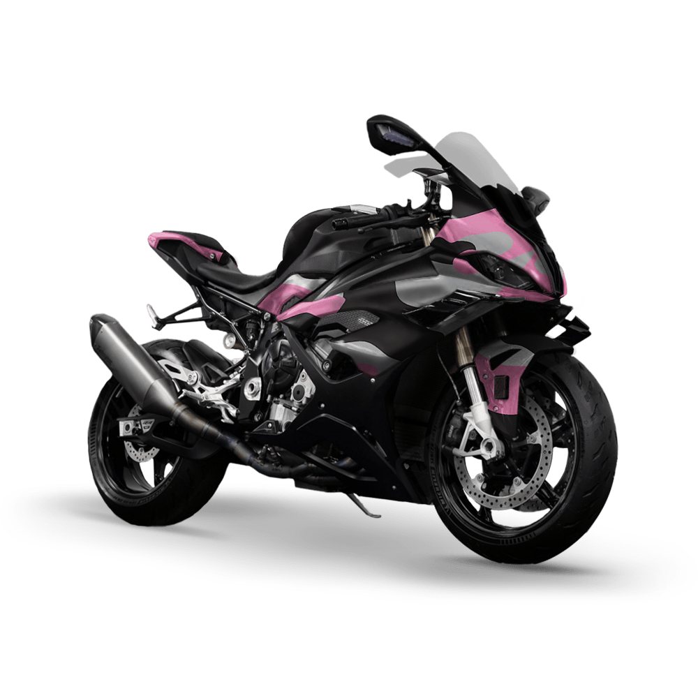 Jumbo Classic Pink Tiger Camo Sports Bike Vinyl Wrap