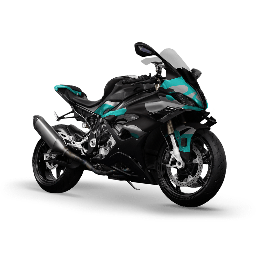 Jumbo Classic Tiffany Blue Tiger Camo Sports Bike Vinyl Wrap