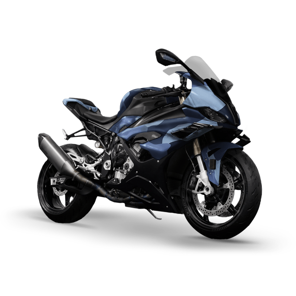 Jumbo Cumulus Blue Urban Night Camo Sports Bike Vinyl Wrap