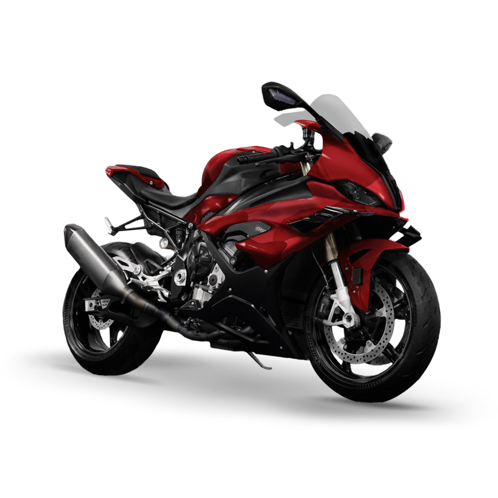 Jumbo Cumulus Elite Red Camo Sports Bike Vinyl Wrap