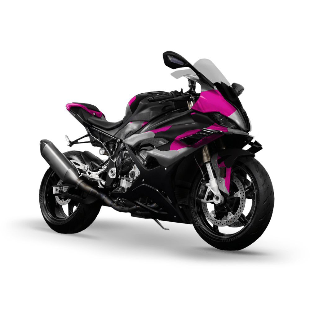 Jumbo Cumulus Magenta Tiger Camo Sports Bike Vinyl Wrap