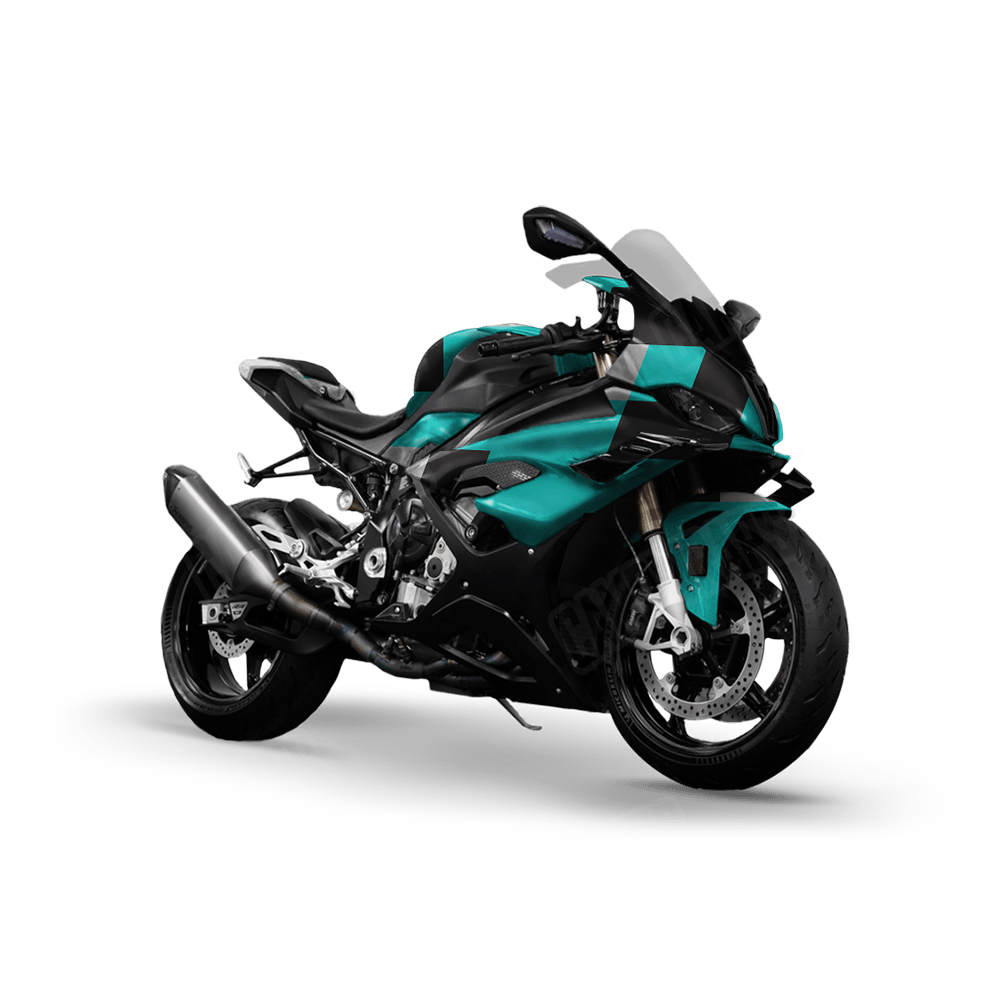 Pixel Tiffany Blue Tiger Sports Bike Wraps