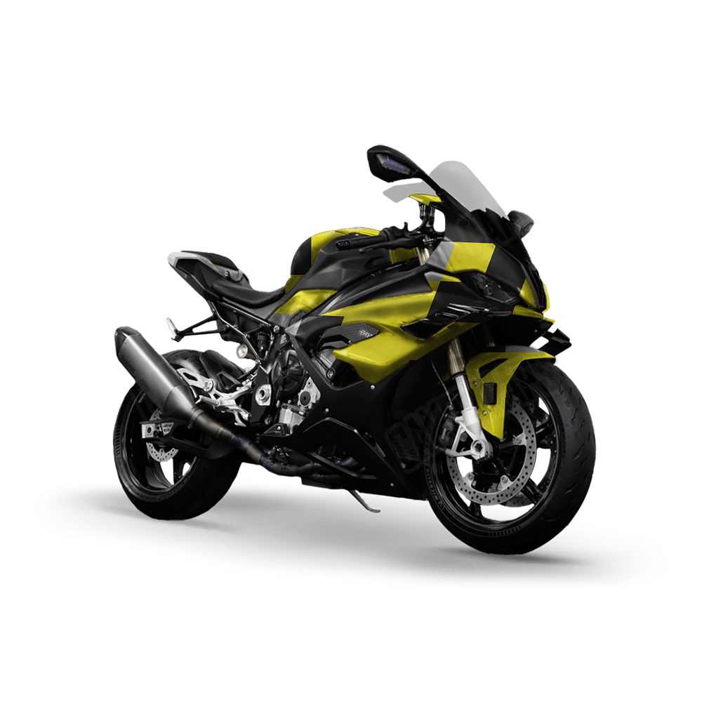 Pixel Yellow Tiger Sports Bike Wraps