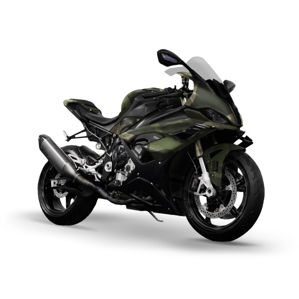 Jumbo Ragged Army Green Camo Sports Bike Vinyl Wrap