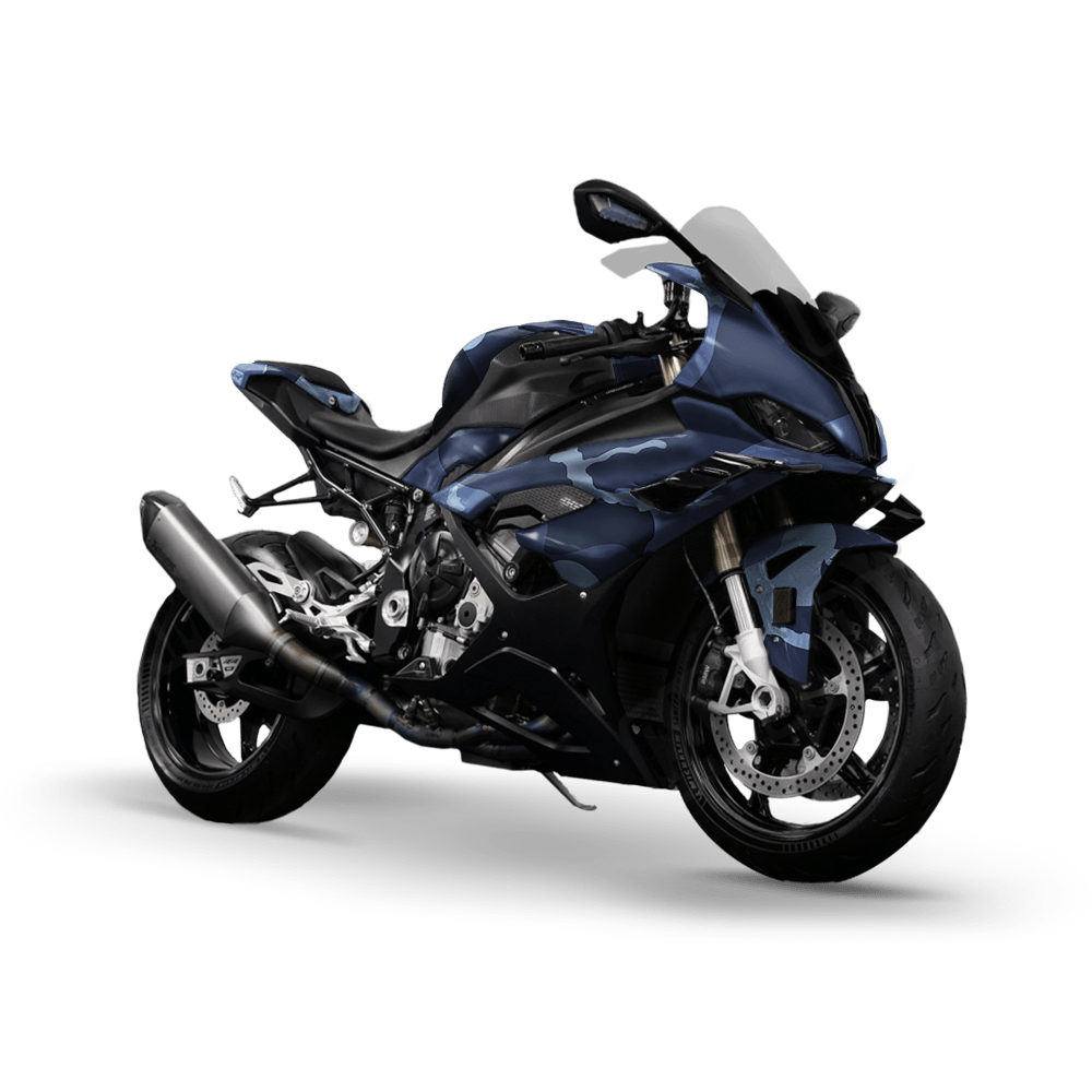 Jumbo Ragged Blue Urban Night Camo Sports Bike Vinyl Wrap