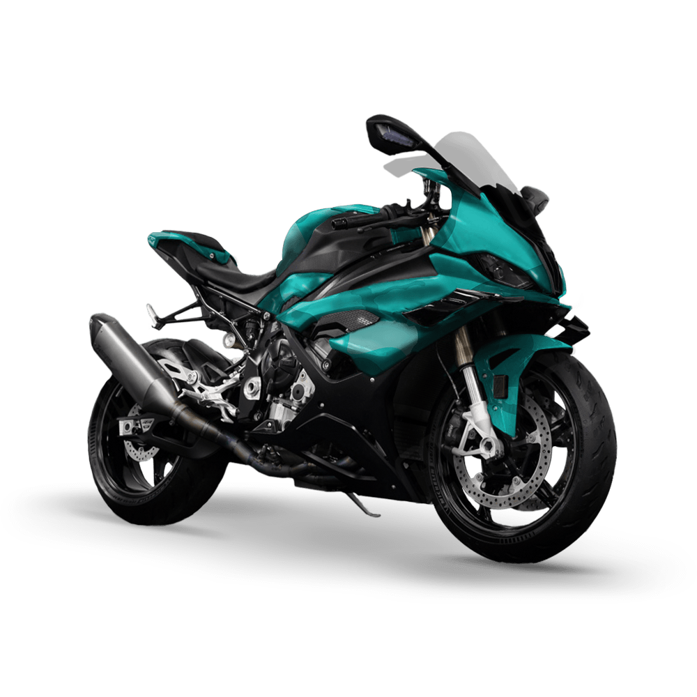 Jumbo Ragged Elite Tiffany Blue Camo Sports Bike Vinyl Wrap