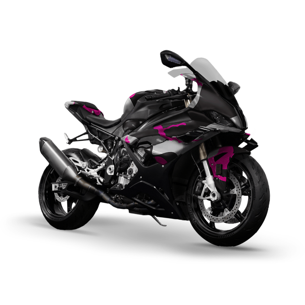 Jumbo Ragged Magenta Tiger Camo Sports Bike Vinyl Wrap