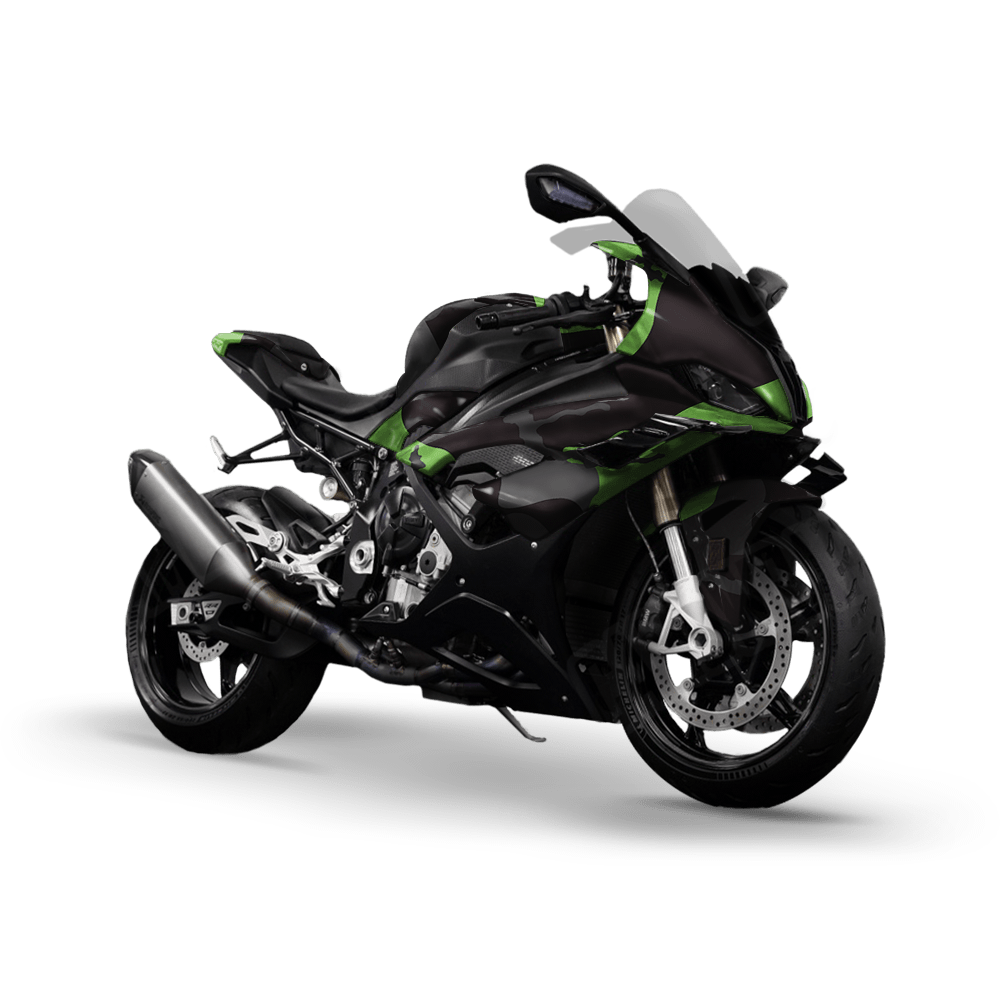 Jumbo Ragged Metro Green Camo Sports Bike Vinyl Wrap