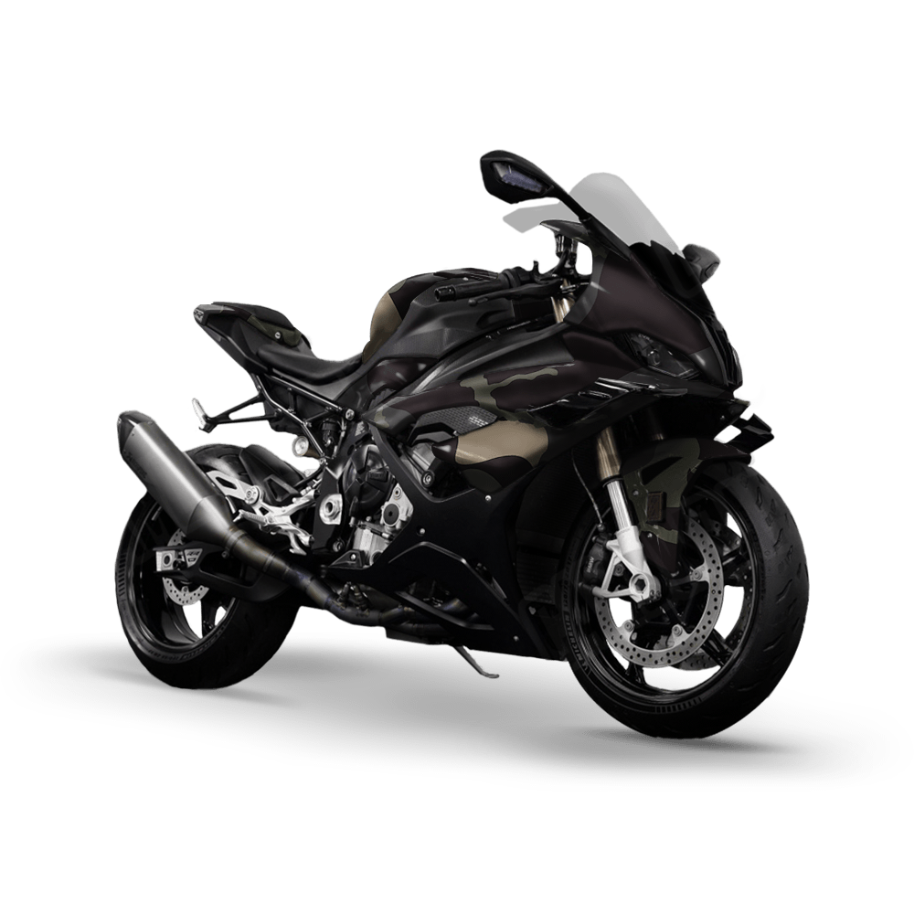 Jumbo Ragged Militant Charcoal Camo Sports Bike Vinyl Wrap