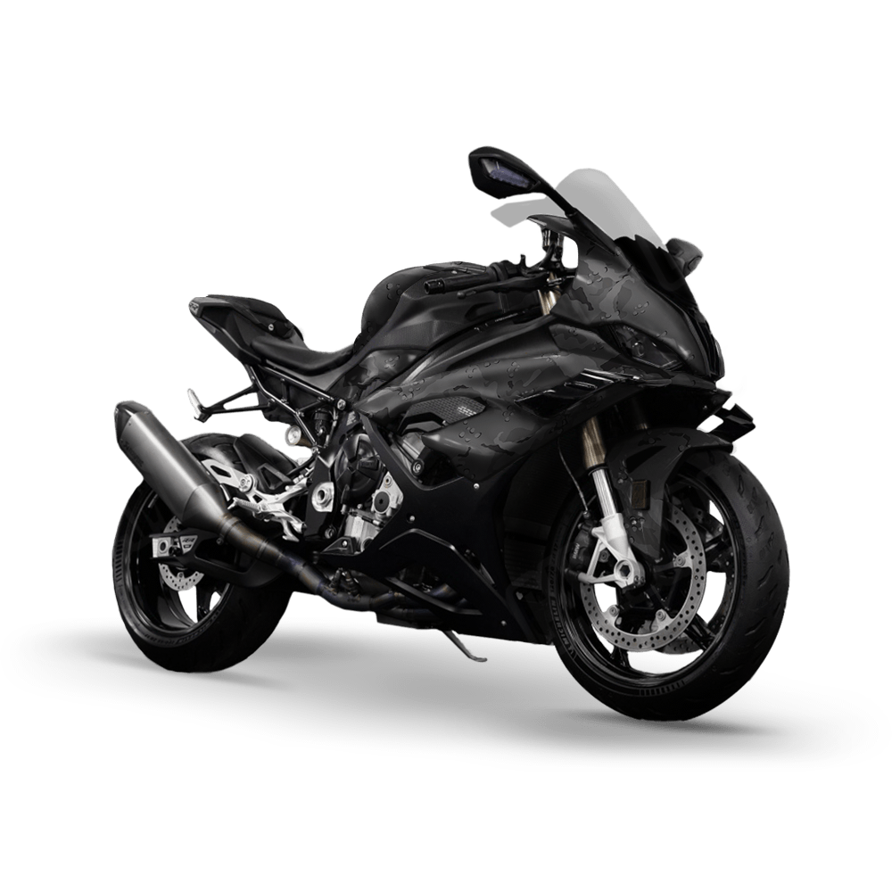 Large Battle Storm Elite Black Camo Sports Bike Vinyl Wrap
