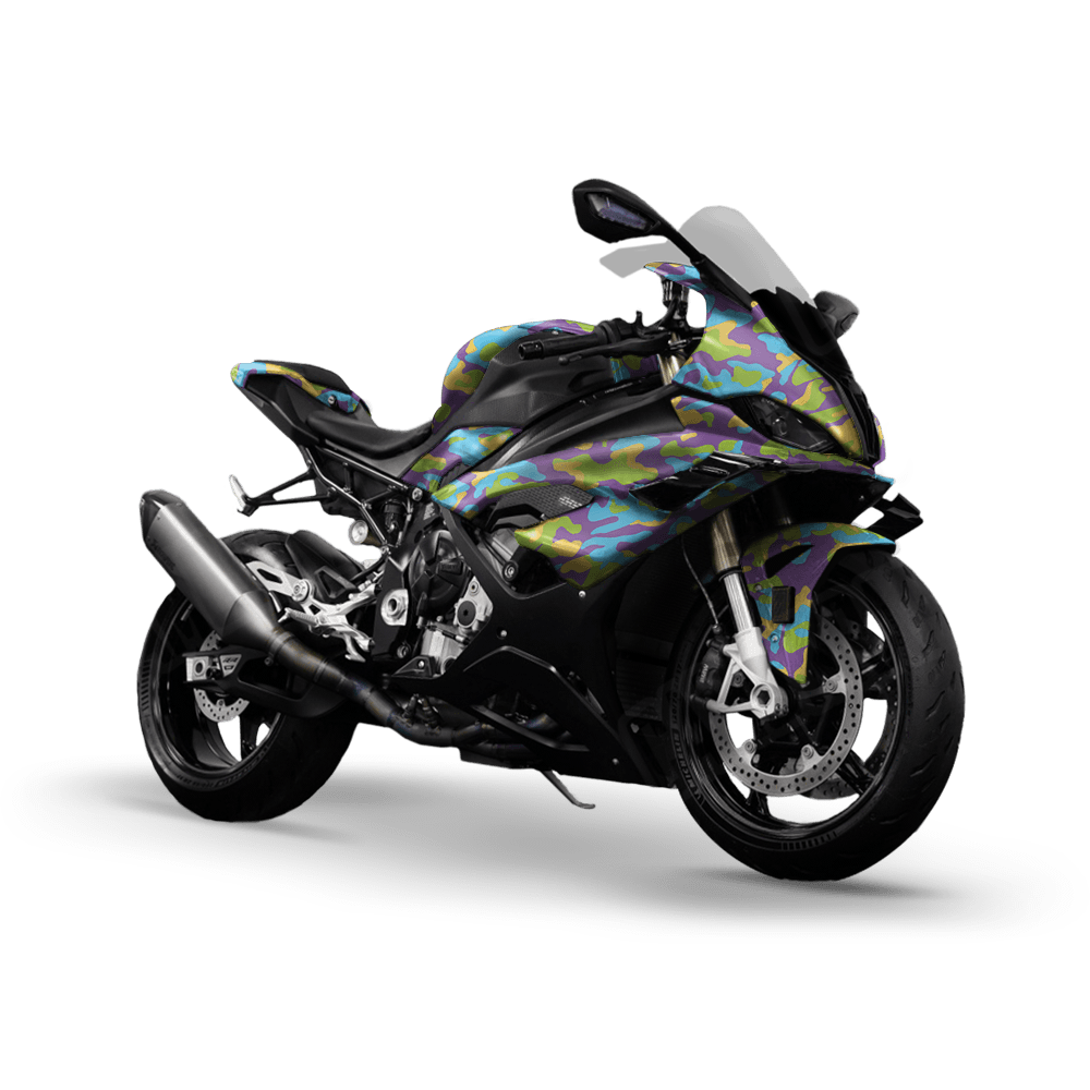 Large Classic Carnival Camo Sports Bike Vinyl Wrap