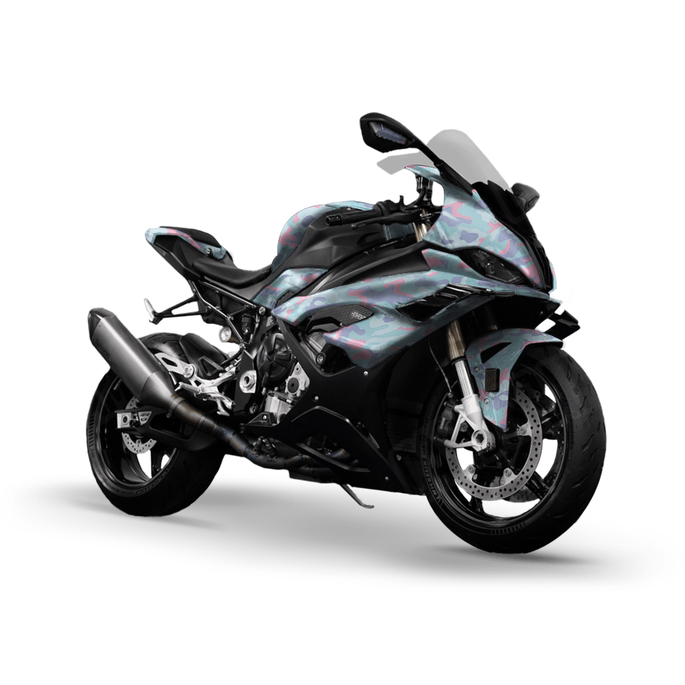 Large Classic Cotton Candy Camo Sports Bike Vinyl Wrap