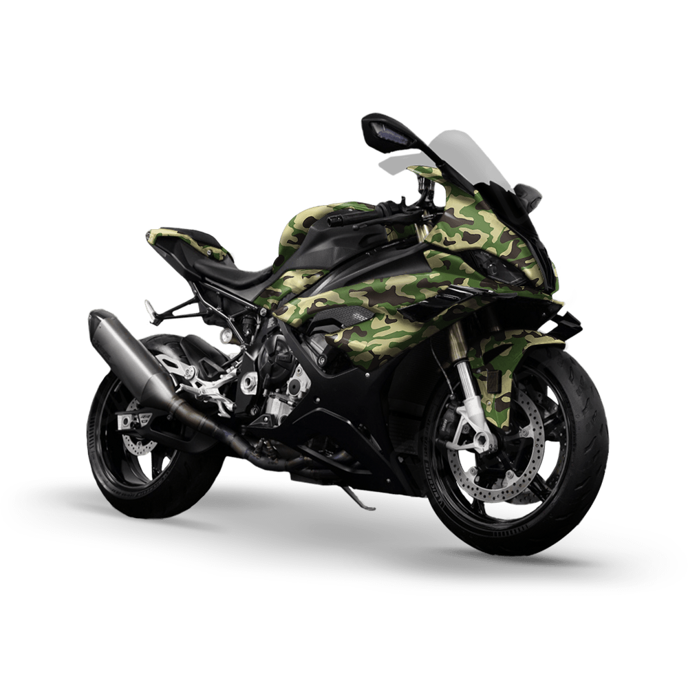 Large Classic Jungle Camo Sports Bike Vinyl Wrap