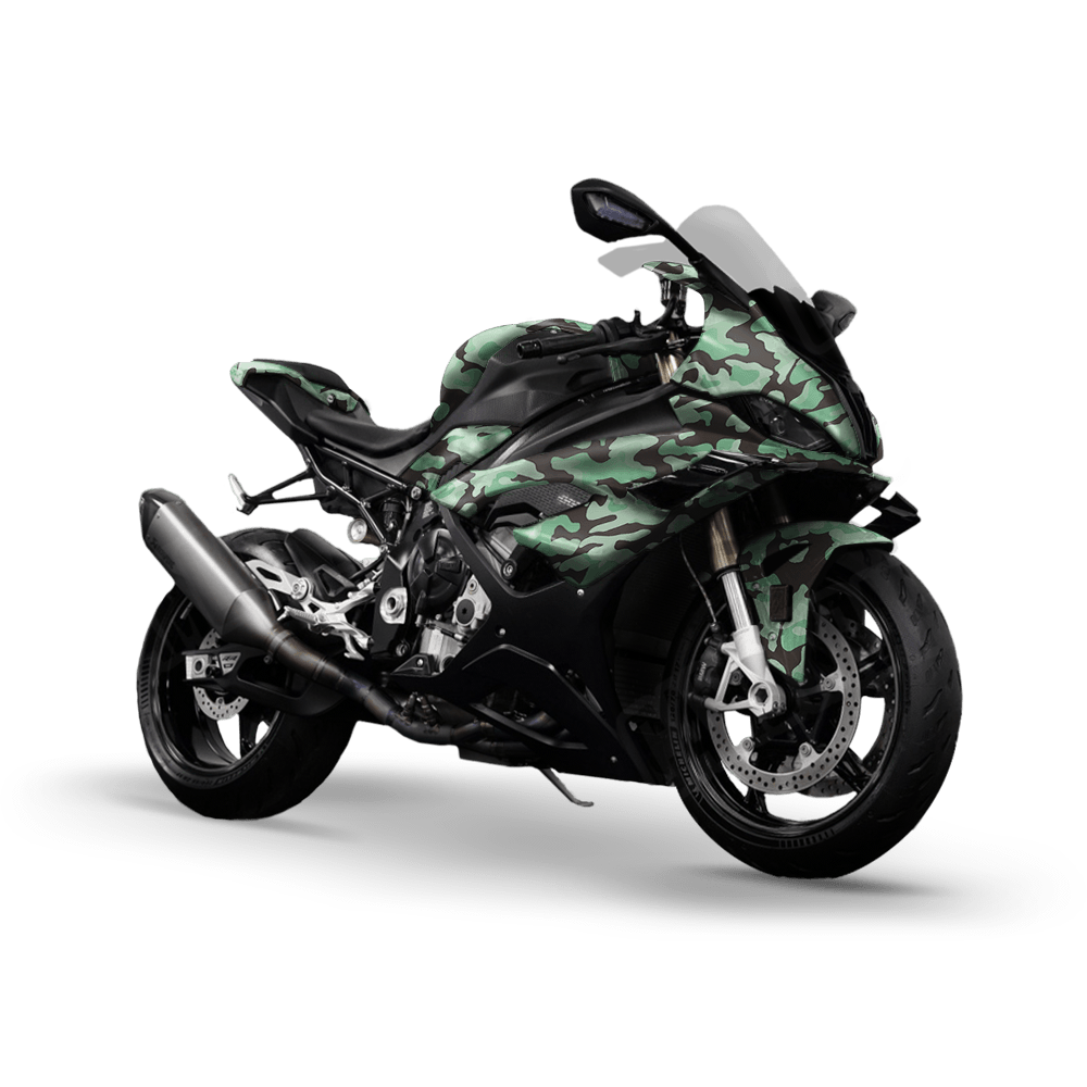 Large Classic Mint Chocolate Chip Camo Sports Bike Vinyl Wrap