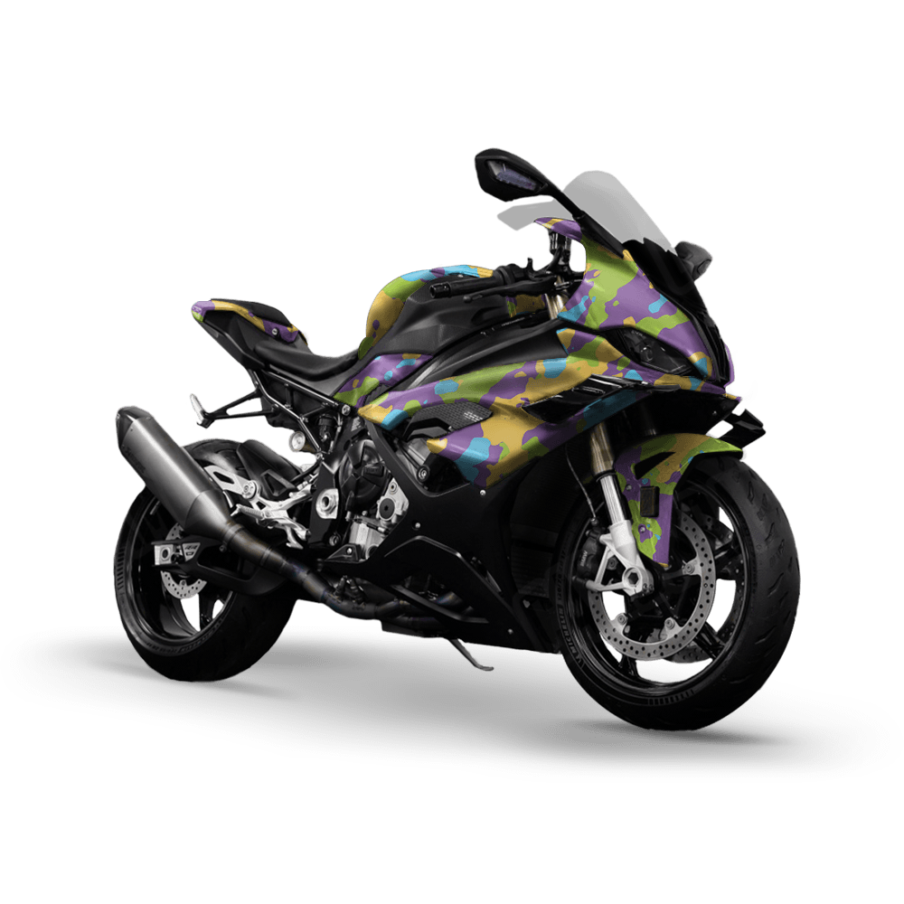 Large Cumulus Carnival Camo Sports Bike Vinyl Wrap
