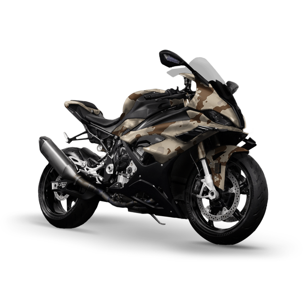 Large Cumulus Desert Camo Sports Bike Vinyl Wrap
