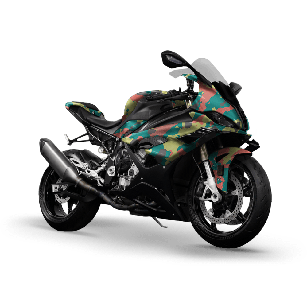 Large Cumulus Fiesta Camo Sports Bike Vinyl Wrap