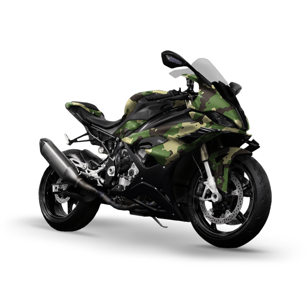 Large Cumulus Jungle Camo Sports Bike Vinyl Wrap