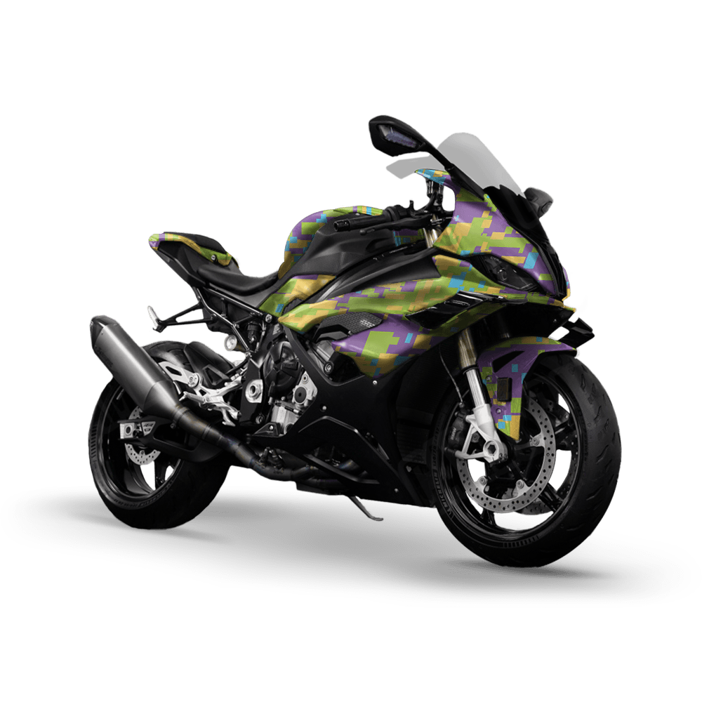 Large Digital Carnival Camo Sports Bike Vinyl Wrap