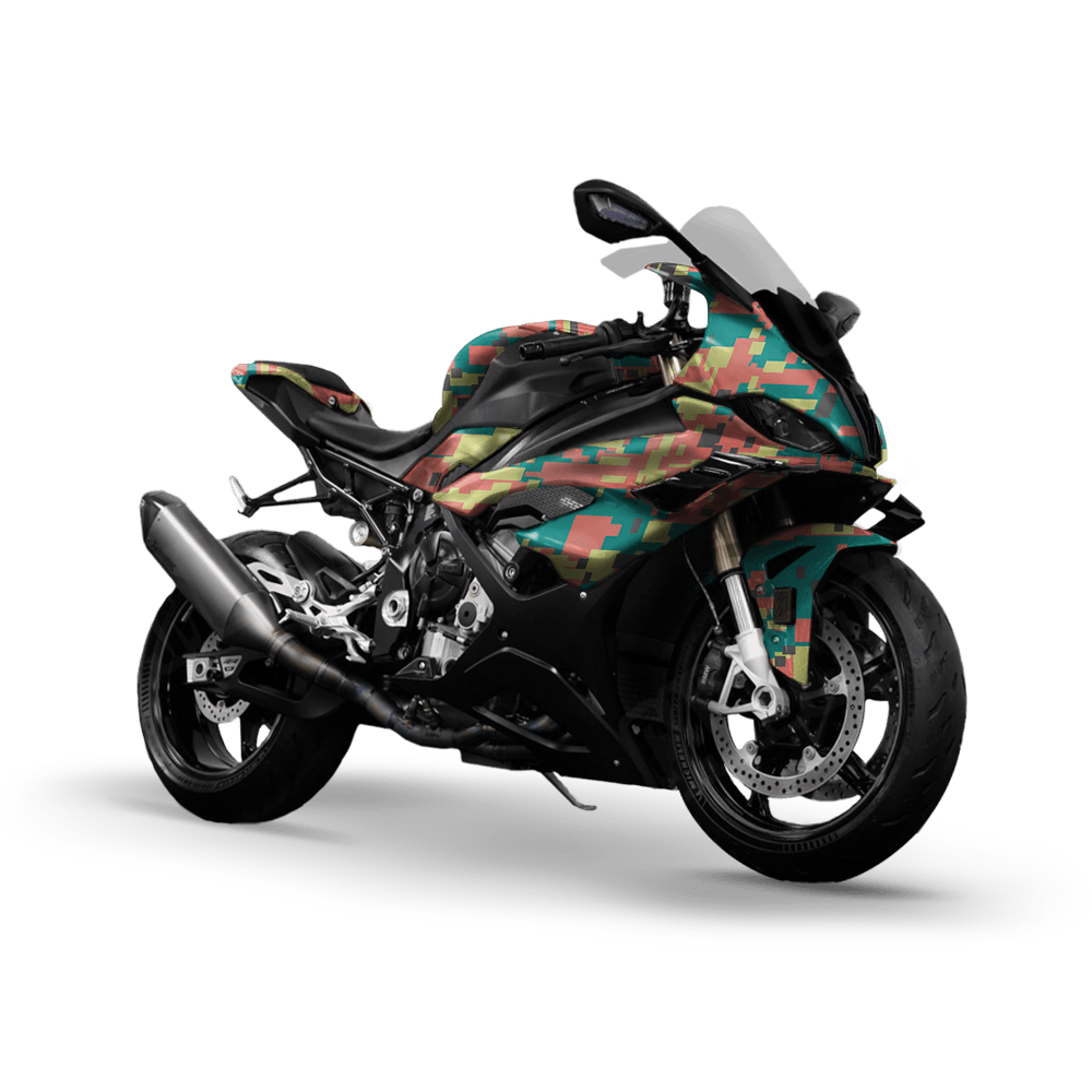 Large Digital Fiesta Camo Sports Bike Vinyl Wrap