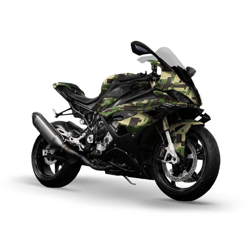 Large Digital Jungle Camo Sports Bike Vinyl Wrap