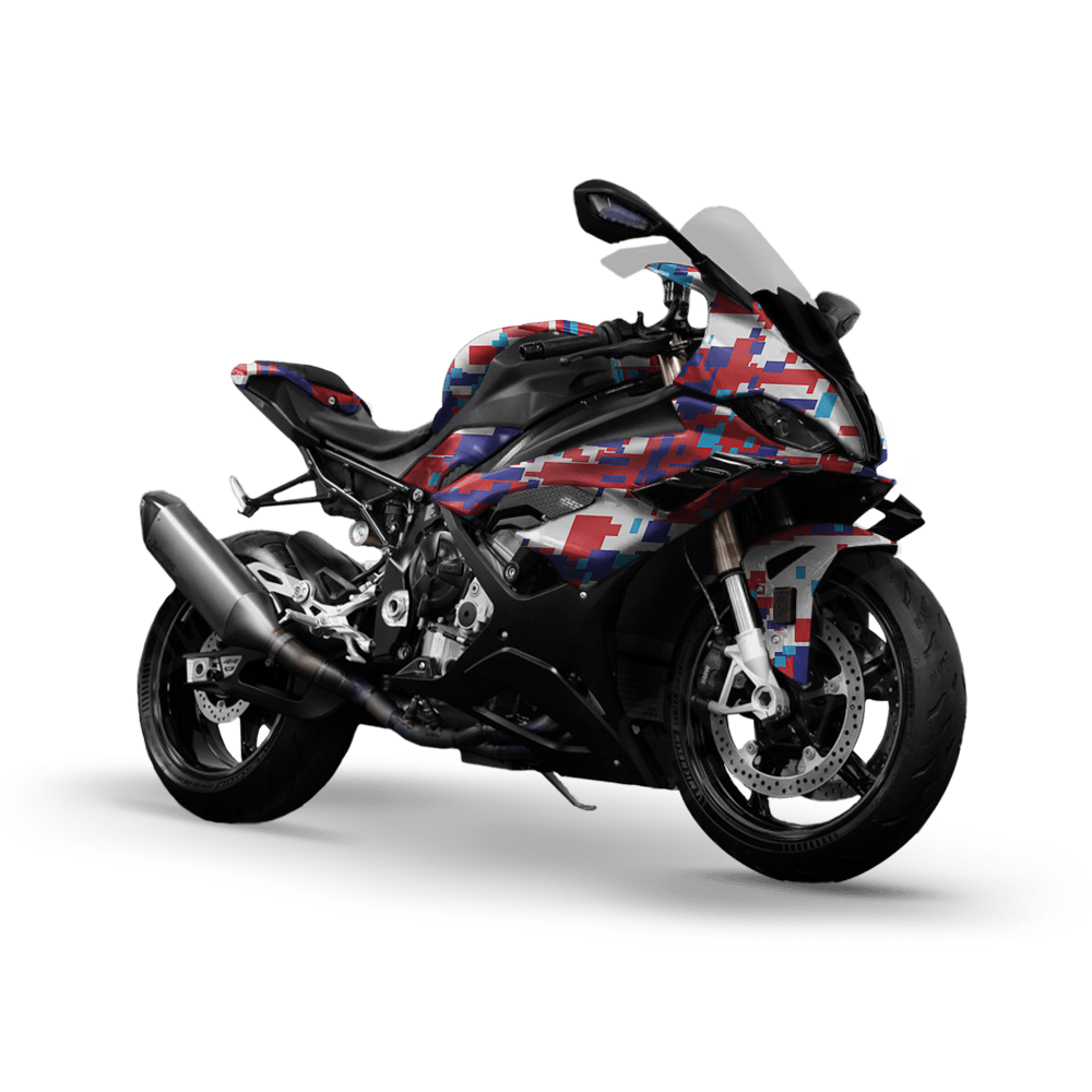 Large Digital M Series Camo Sports Bike Vinyl Wrap